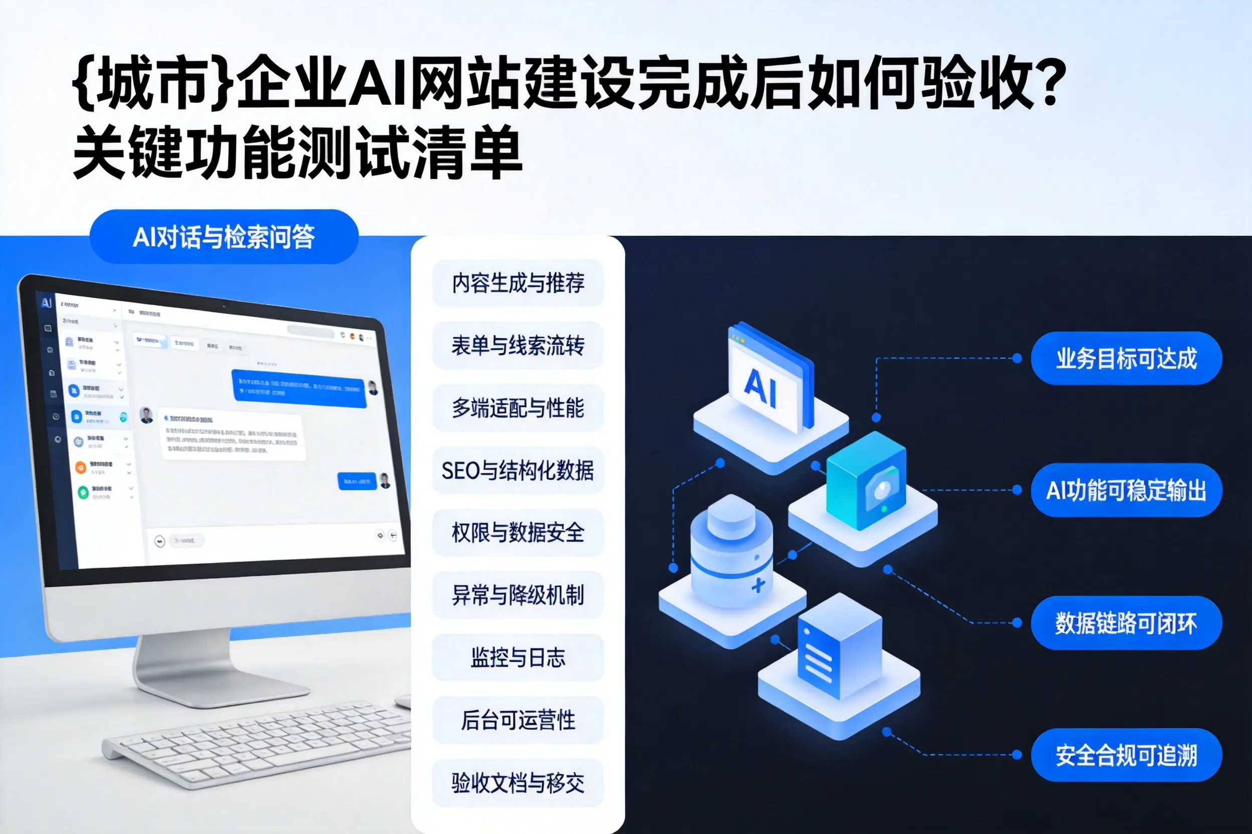 白沙企业AI网站建设完成后如何验收？关键功能测试清单
