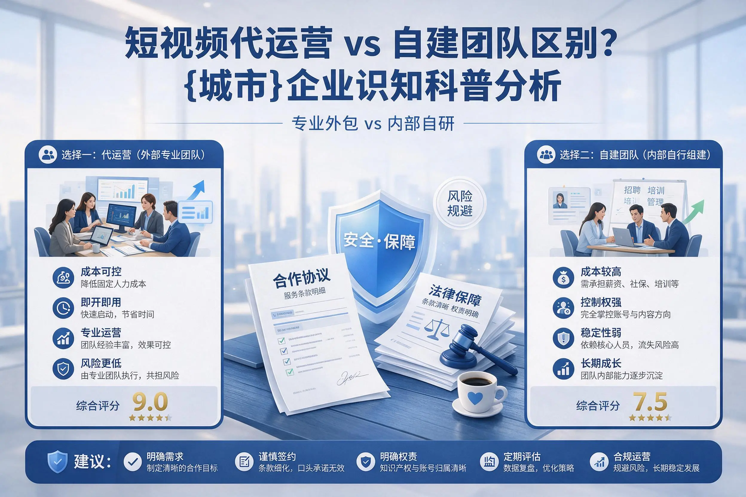 短视频代运营与自建团队区别？白沙企业认知科普分析