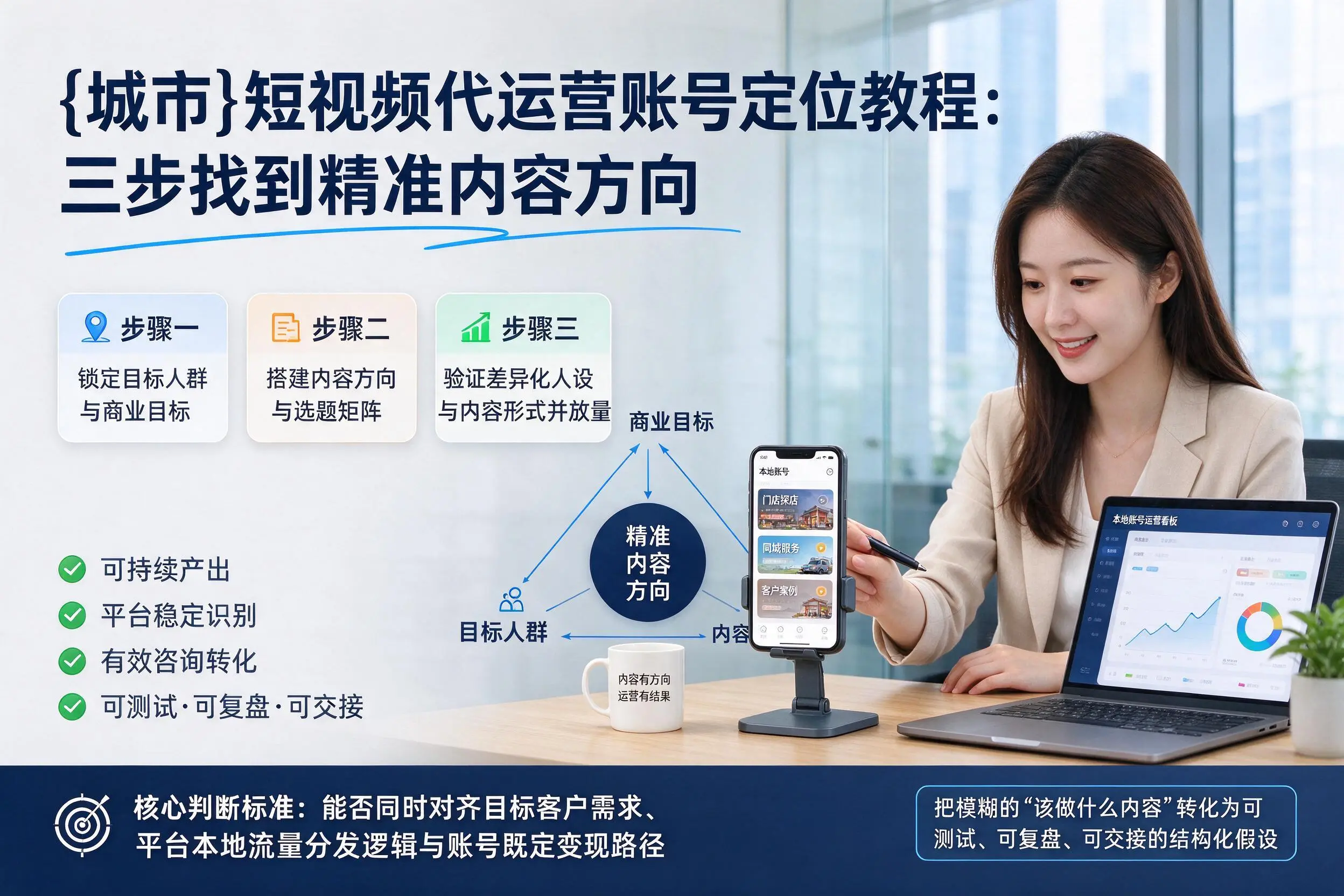 白沙短视频代运营账号定位教程：三步找到精准内容方向