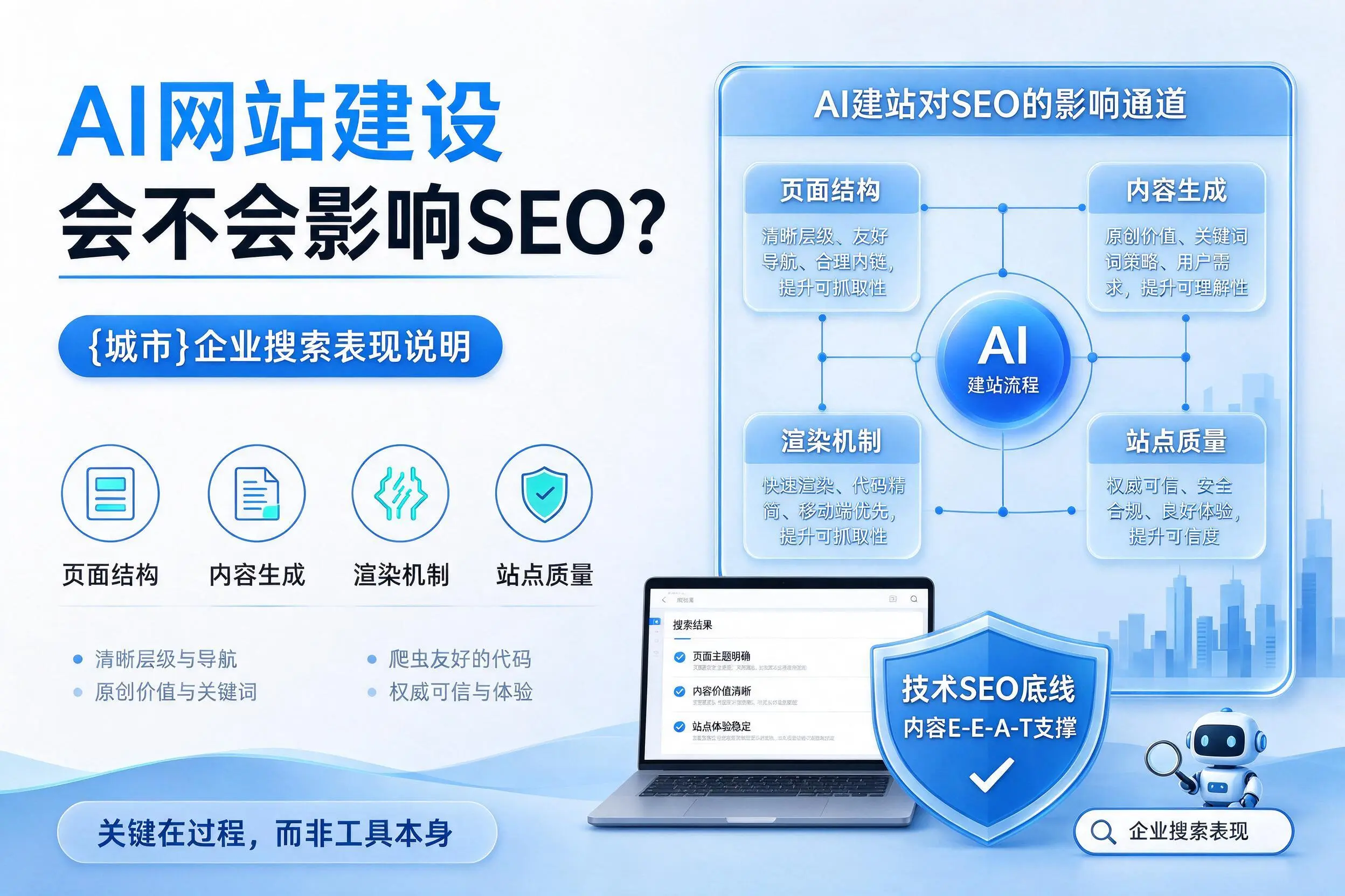 AI网站建设会不会影响SEO?白沙企业搜索表现说明