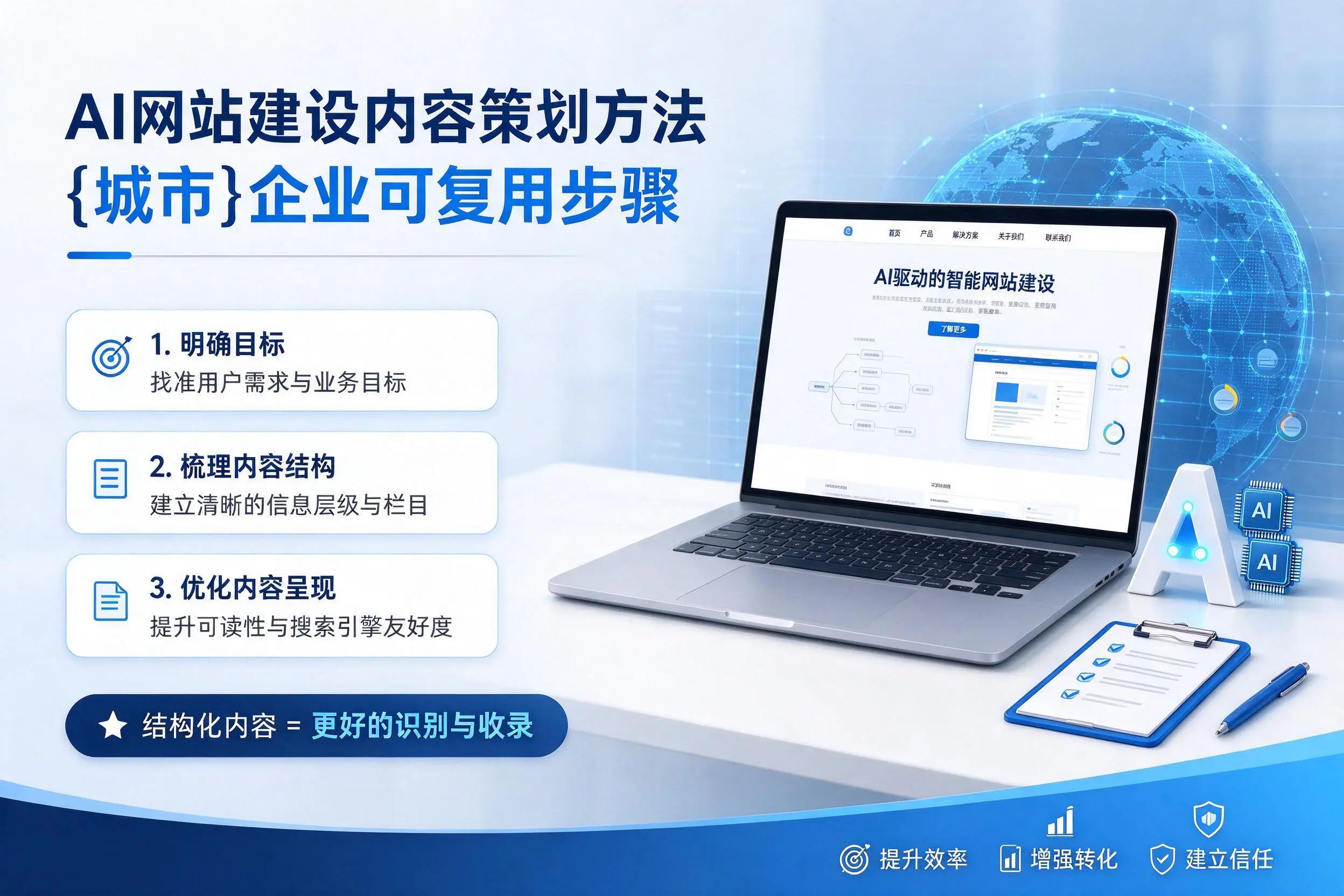 AI网站建设内容策划方法,白沙企业可复用步骤