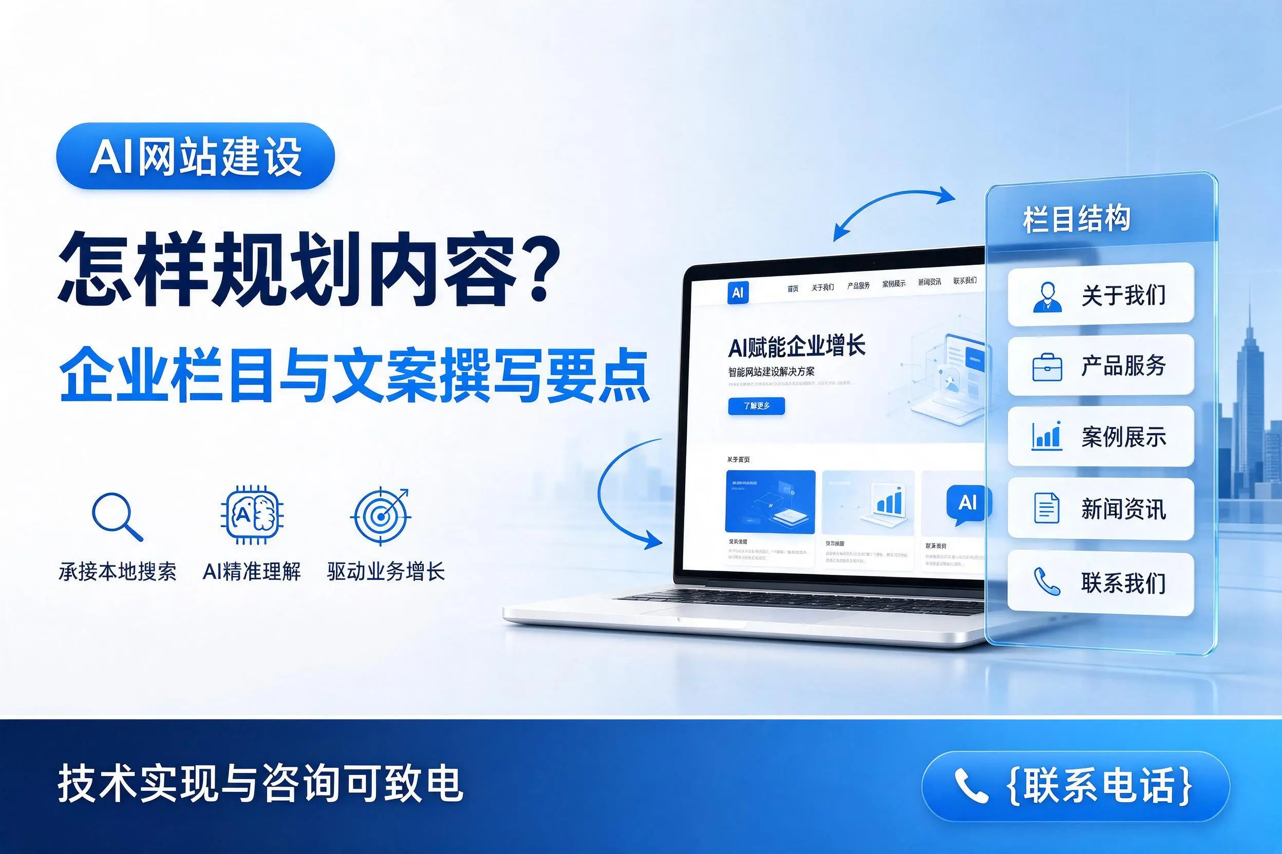 AI网站建设怎样规划内容?白沙企业栏目与文案撰写要点