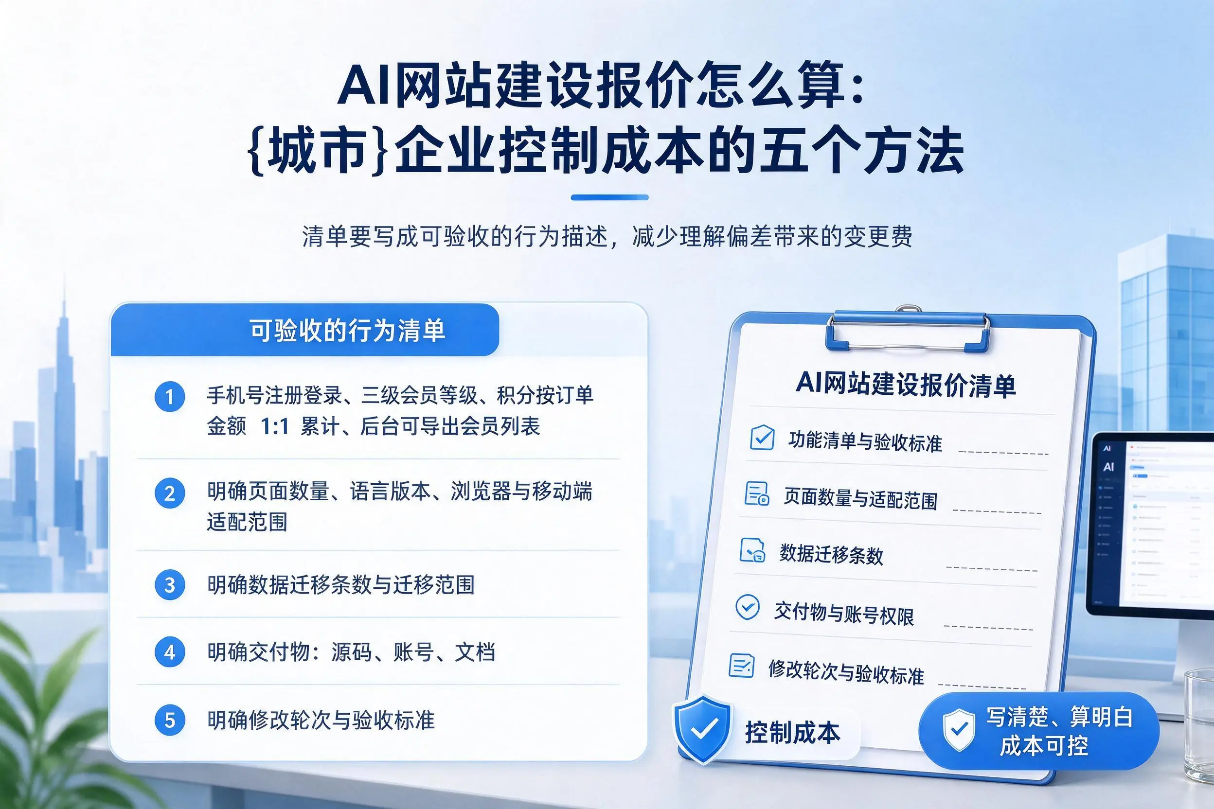 AI网站建设报价怎么算：白沙企业控制成本的五个方法
