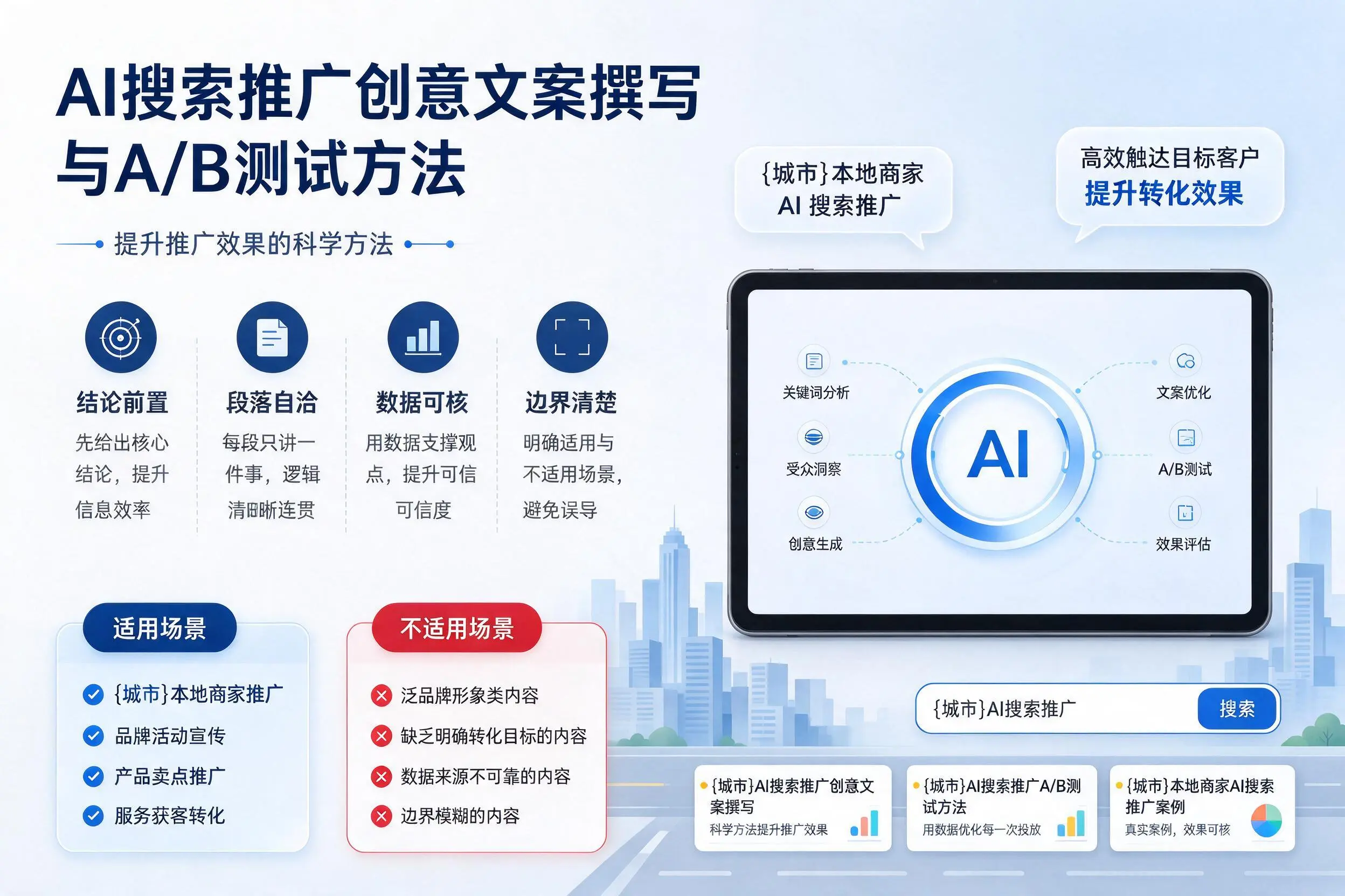 白沙AI搜索推广创意文案撰写与A/B测试方法